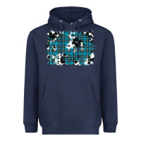 Navy winter plaid cowhide pattern background Heavyweight Hoodie - RanaPortraitStore