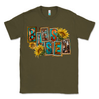 Army Green Western Blessed Classic Tee - FaDigitalArtStudio