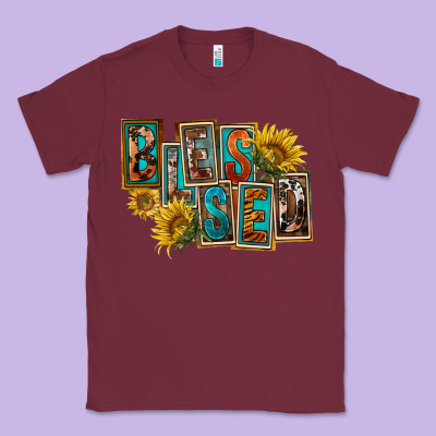 Western Blessed Classic Tee Designed By Fadigitalartstudio
