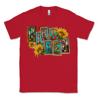 Red Western Blessed Classic Tee - FaDigitalArtStudio