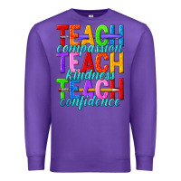Purple teach compassion teach kindness teach confidence Premium Sweatshirt - texasbilliewilder