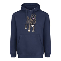 Navy American akita Heavyweight Hoodie - RanaPortraitStore