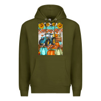 Army Green fall farm tractor air freshener Premium Hoodie - Artiststas