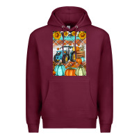 Burgundy fall farm tractor air freshener Premium Hoodie - Artiststas