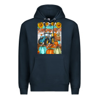 Navy fall farm tractor air freshener Premium Hoodie - Artiststas