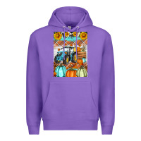 Purple fall farm tractor air freshener Premium Hoodie - Artiststas