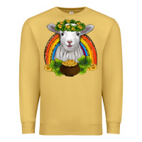 Antique Gold st patricks day baby sheep shamrocks gold rainbow Premium Sweatshirt - RanaPortraitStore