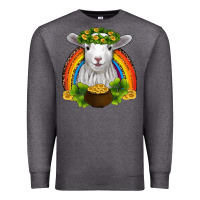Charcoal Heather st patricks day baby sheep shamrocks gold rainbow Premium Sweatshirt - RanaPortraitStore