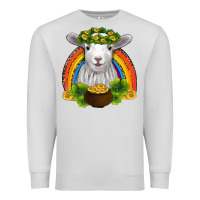 Dove Grey st patricks day baby sheep shamrocks gold rainbow Premium Sweatshirt - RanaPortraitStore