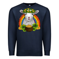Navy st patricks day baby sheep shamrocks gold rainbow Premium Sweatshirt - RanaPortraitStore