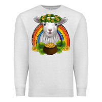 Oatmeal Heather st patricks day baby sheep shamrocks gold rainbow Premium Sweatshirt - RanaPortraitStore