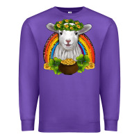 Purple st patricks day baby sheep shamrocks gold rainbow Premium Sweatshirt - RanaPortraitStore