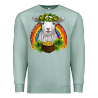 Seafoam st patricks day baby sheep shamrocks gold rainbow Premium Sweatshirt - RanaPortraitStore