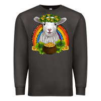 Smoke st patricks day baby sheep shamrocks gold rainbow Premium Sweatshirt - RanaPortraitStore