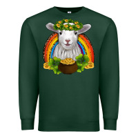 Sports Green st patricks day baby sheep shamrocks gold rainbow Premium Sweatshirt - RanaPortraitStore