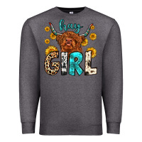 Charcoal Heather hay girl Premium Sweatshirt - Zillion Design Studio