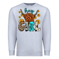 Heather Grey hay girl Premium Sweatshirt - Zillion Design Studio