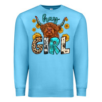 Ocean Blue hay girl Premium Sweatshirt - Zillion Design Studio