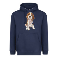 Navy beagle Heavyweight Hoodie - RanaPortraitStore