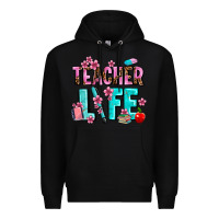 Black teacher life Premium Hoodie - AdoDesignShop