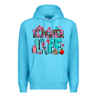 Ocean Blue teacher life Premium Hoodie - AdoDesignShop