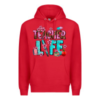 Red teacher life Premium Hoodie - AdoDesignShop