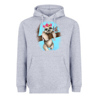 Heather Grey baby sloth Heavyweight Hoodie - RanaPortraitStore