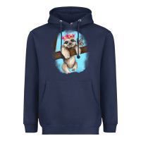 Navy baby sloth Heavyweight Hoodie - RanaPortraitStore