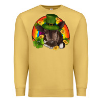 St Patricks Day Baby Cow Shamrock Rainbow Gold Premium Sweatshirt | Teevron
