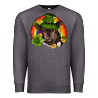 Charcoal Heather st patricks day baby cow shamrock rainbow gold Premium Sweatshirt - RanaPortraitStore