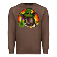 Chestnut st patricks day baby cow shamrock rainbow gold Premium Sweatshirt - RanaPortraitStore
