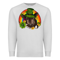 Dove Grey st patricks day baby cow shamrock rainbow gold Premium Sweatshirt - RanaPortraitStore