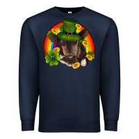 Navy st patricks day baby cow shamrock rainbow gold Premium Sweatshirt - RanaPortraitStore
