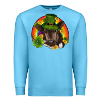 Ocean Blue st patricks day baby cow shamrock rainbow gold Premium Sweatshirt - RanaPortraitStore