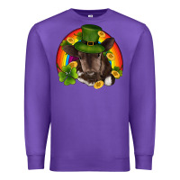 Purple st patricks day baby cow shamrock rainbow gold Premium Sweatshirt - RanaPortraitStore