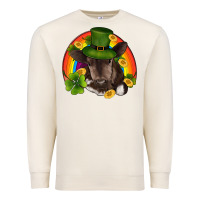 Sandshell st patricks day baby cow shamrock rainbow gold Premium Sweatshirt - RanaPortraitStore