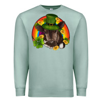 Seafoam st patricks day baby cow shamrock rainbow gold Premium Sweatshirt - RanaPortraitStore