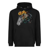 Black black and white western horse Heavyweight Hoodie - RanaPortraitStore