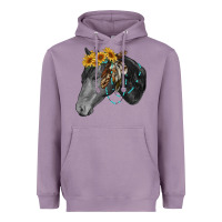 Lavender black and white western horse Heavyweight Hoodie - RanaPortraitStore