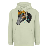 Matcha black and white western horse Heavyweight Hoodie - RanaPortraitStore
