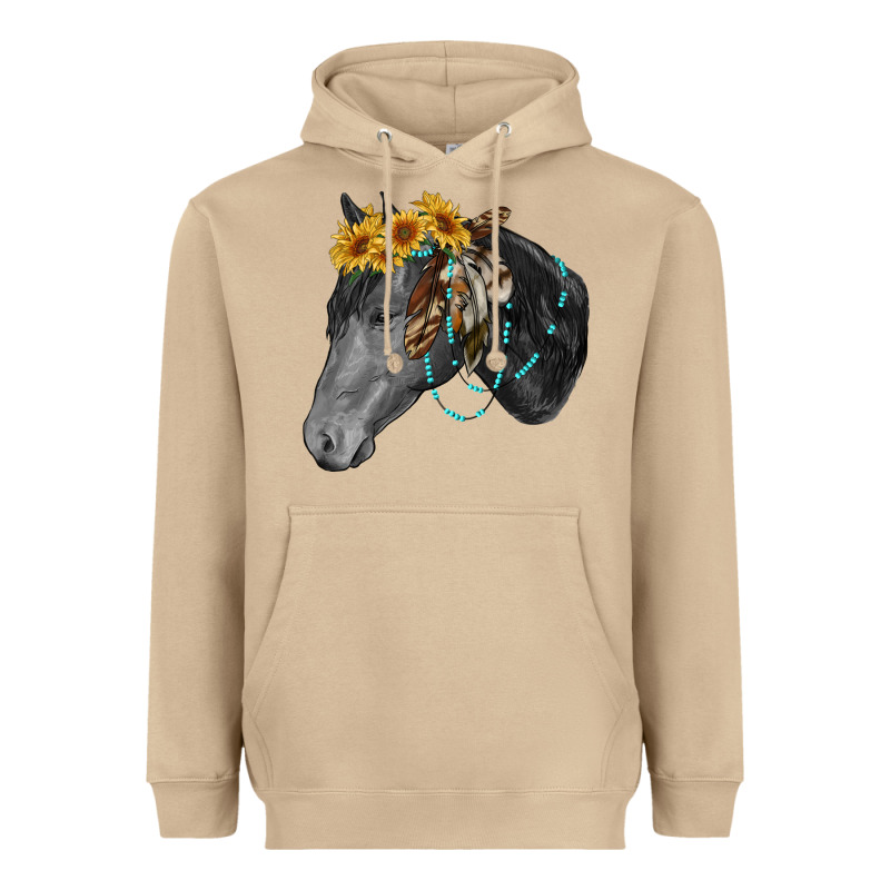 Black And White Western Horse Heavyweight Hoodie by RanaPortraitStore | Teevron