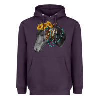 Plum black and white western horse Heavyweight Hoodie - RanaPortraitStore