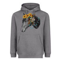 Storm black and white western horse Heavyweight Hoodie - RanaPortraitStore
