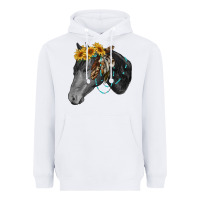 White black and white western horse Heavyweight Hoodie - RanaPortraitStore