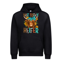 Black not today heifer long haired cow Urban Hoodie - Jasminsmagicworld