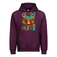Mauve Wine not today heifer long haired cow Urban Hoodie - Jasminsmagicworld