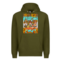 Army Green Fall gnomes Premium Hoodie - Artiststas