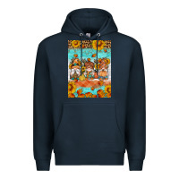 Navy Fall gnomes Premium Hoodie - Artiststas
