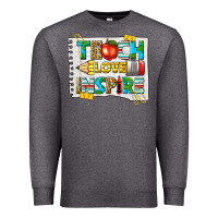 Charcoal Heather teach love inspire Premium Sweatshirt - texasbilliewilder