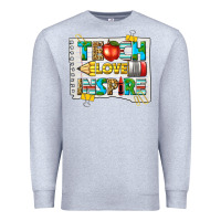 Heather Grey teach love inspire Premium Sweatshirt - texasbilliewilder